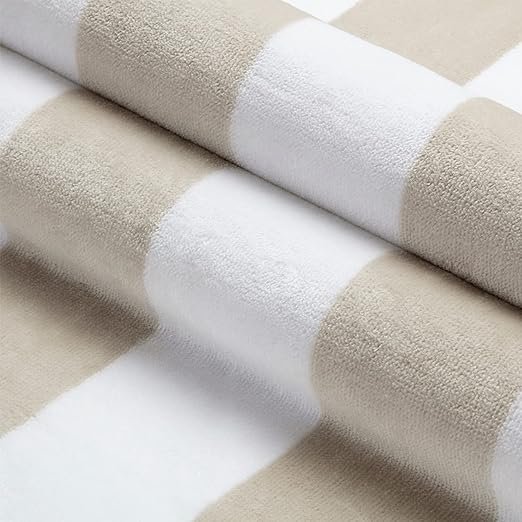 Premium Quality 100% Cotton Thick Stripe Pool Beach Towel (Light Blue, 36x 72 Inch) - Image 3